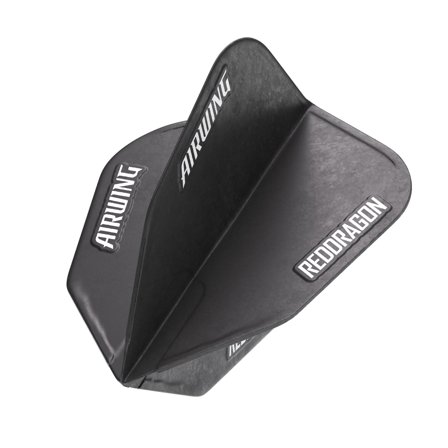 Red Dragon Darts Airwing Flights - 3pc Black Plastic, Moulded, 90 Degree Fins, Stability, Control, Lightweight