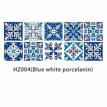 DWW-10*10CM Vanntett europeisk stil Vintage blå flis klistremerke bad kjøkken Splice idé klistremerke vanntett vann og fuktighet