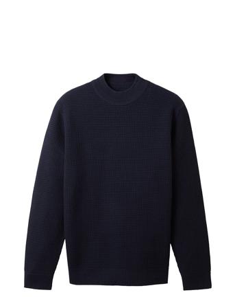 Structured Mockneck Knit Tom Tailor Navy