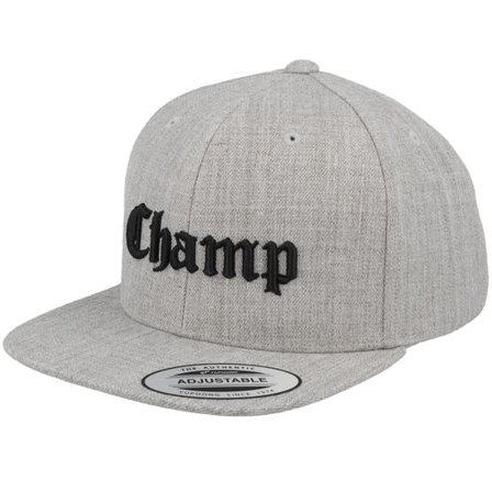 Kiddo Cap - Grå snapback Keps - Kids Champ Old English 3d Heather Grey Snapback @ Hatstore