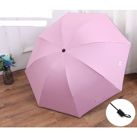 ING UV-paraply - automatisk hopfällning - handhållet parasoll - rosa