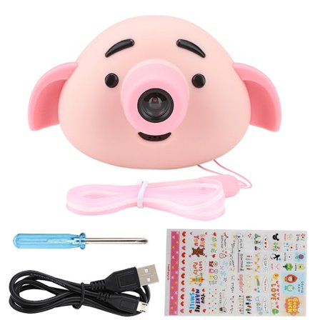 Barnens Mini Dubbla Objektiv 1.8'' HD Digitalkamera Videokamera Camcorder Leksak Present (Rosa)