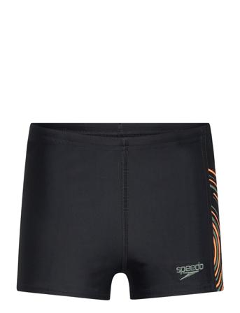 Boys Plastisol Placement Aquashort Black Speedo