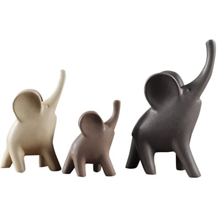 Kjærlighets-Elefant Statue, Hjemme-Elefant Ornament Hjemme Dekorativ Elefant Statue Dyrestatue Keramisk Skulptur Bursdagsgave