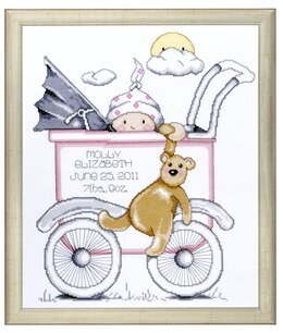 Broderipakke Fødelseminner Pikebarn - Design Works Crafts