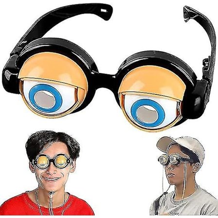 Skøre Kreative Briller, Kreative Sjove Briller, Sjove Festbriller, Sjove Øjne Briller, Til Børn, Kostumefest, Halloween (gul)