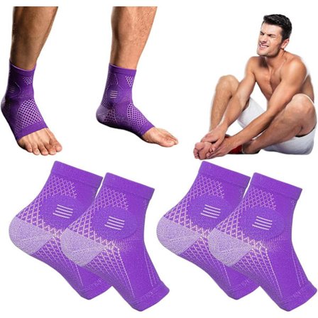 2 par Neuropathy sokker, kompressionssokker til mænd og kvinder, lindrende sokker til neuropatismerter, ankelstøtte til plantar fasciitis