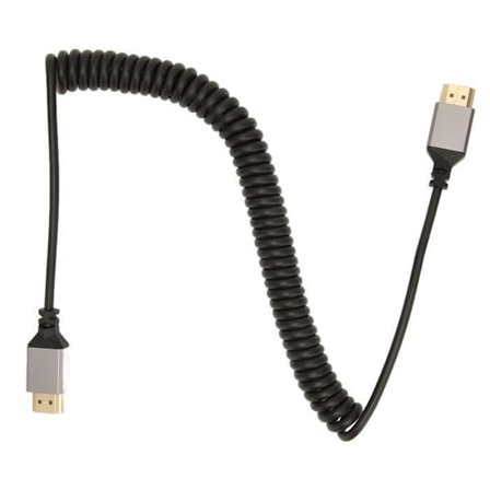 HURRISE HD multimediagränssnitt spiralkabel 4K 60Hz för surfplatta, kamera, dator, tv, bildskärm