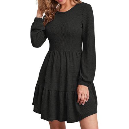 Dam Swing Enfärgad Kort Klänning Ruched A-line Mini Klänningar