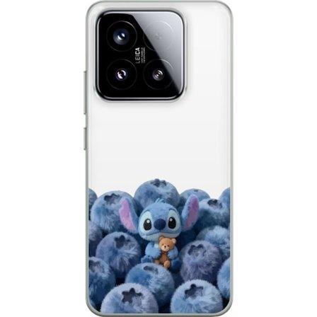 Kompatibelt Mobildeksel til Xiaomi Xiaomi 15 Søt blå karakter blant blåbær med bamse i mykt og lekent illustrasjon