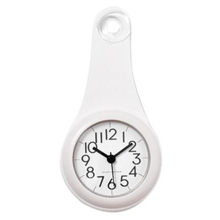 Kök Badrum Väggklocka Vattentät Tyst Dusch Hängande Dekor med Sugkopp