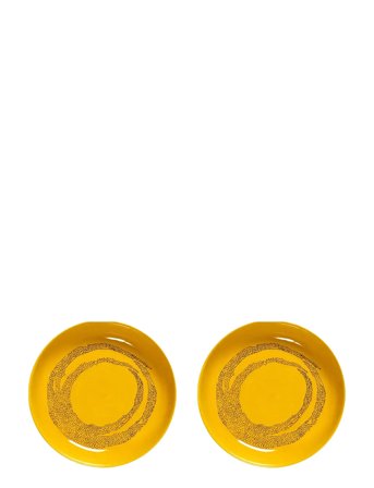 Serax Plate High Yellow-Dots Black Feast By Ottolenghi Set/2 - Yellow - Ø 22 CM