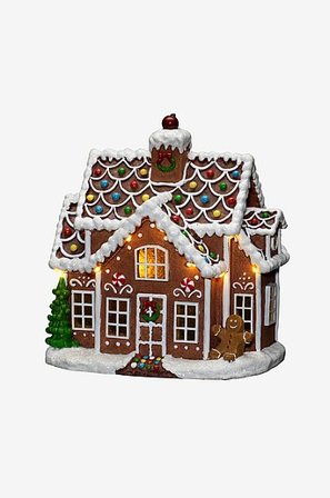 Jotex - Piparkakkutalo korkeus 27 cm Ruskea - Osta Joulun koristevalot Jotex