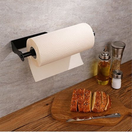 Pappershållare i rostfritt stål - Svart