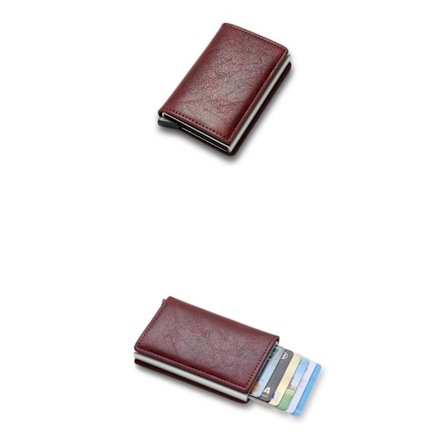 Smal minimalistisk metallplånbok med RFID-blockerande stöldskydd Röd