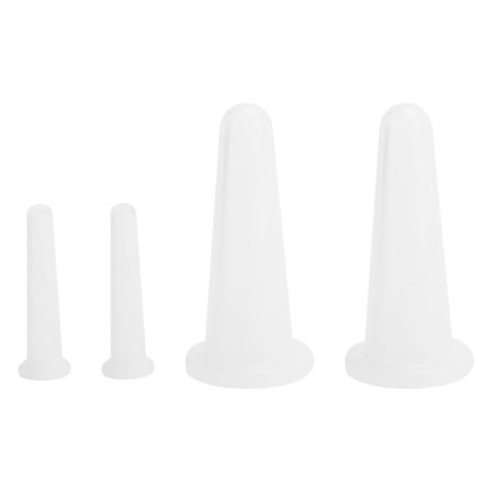 4 stk. silikone massagekop fugtabsorptionskrukke ansigtskop kropssundhedspleje hvid 2 stor 2 lille