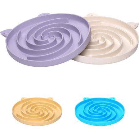 Silikone Slow Cat Bowl Feeder - Katte Slow Feeder Tør Våd Mad til Sund Spisning - Let at Rengøre