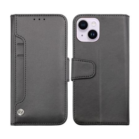 iPhone 14 Pl nboksfodral Extra Kortfack Rvelon - Svart Black