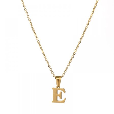 Halsband med initialer för kvinnor, 18K guldpläterat namn halsband, bokstavshänge kedja 17,71"
