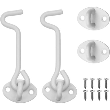 2X Hængsel- og Øjelås (4 tommer) - med Monteringsskruer - Heavy Duty