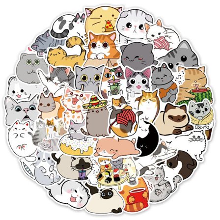 50 vinyl kattklistermärken vattentäta flaskor bärbara skateboard bagage