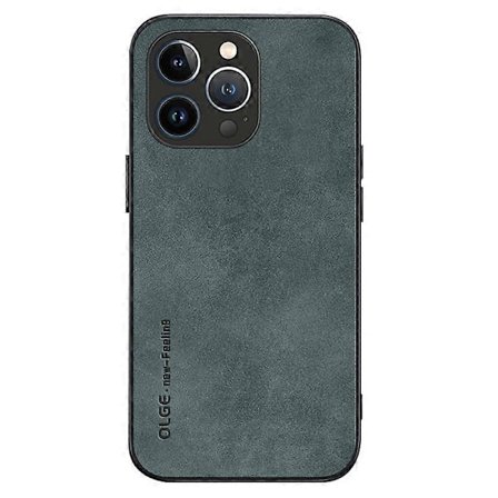 OLGE iPhone 15 Pro Max PU-nahka + TPU Takakuori Naarmuuntumista Kestävä Suojapuhelinkotelo