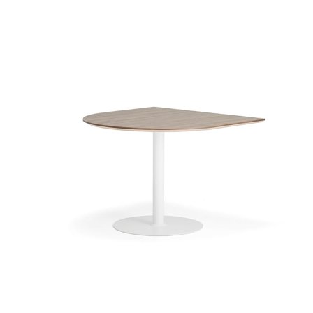 Table METRIC, semi-oval, 1000x1000x720, white/walnut
