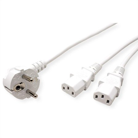 ROLINE Y - Power Cable, 2x straight