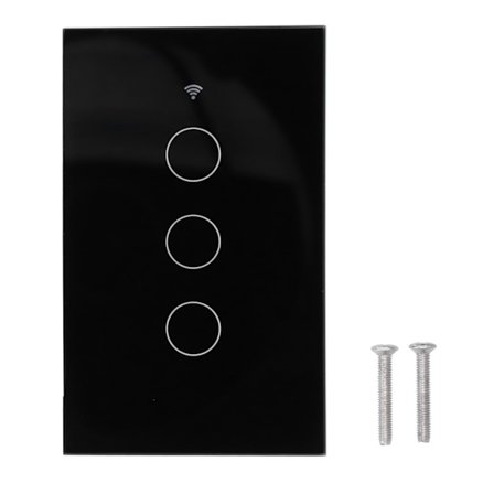 Intelligent Light Touch Switch Fjärrkontroll 3 Gang Amerikansk Typ Fjärrkontroll för Tuya Zigbee 100‐240VSvart
