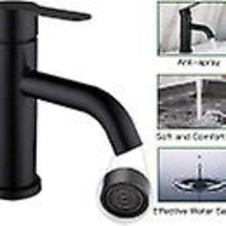 Rustfritt stål svart servantbatteri for varmt og kaldt vann på kjøkken og bad