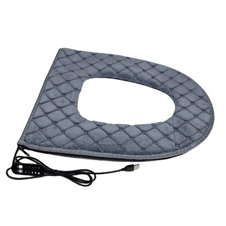 Grå Elektrisk Opvarmet Toiletsæde Betræk med Gittermønster USB-drevet Komfortabel Opvarmet Toiletsæde Betræk Hurtig Opvarmning og Konstant Varme 