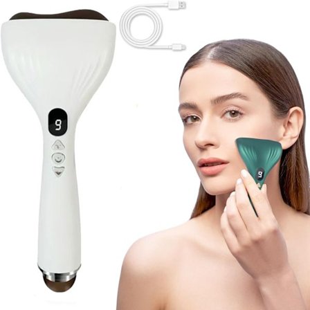 Lymfdränage Massageapparat, Guasha verktyg med 9-stegs justerbar värme och vibration, för Ansikte, Formning av Ben Armar Hela Kroppen