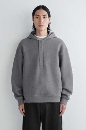 COS Men's Scubahoodie Med Dold Knappslå in Grå