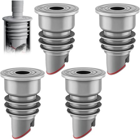 Vaskemaskine Afløbsrørsforsegling: 4 stk. 35-40 mm Vask Afløbsforsegling, Vaskemaskine Rørforsegling, Silikone Gulvafløbsrørsforsegling