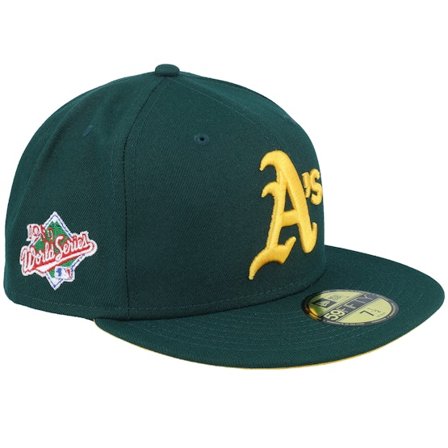 New Era - MLB Green fitted Czapka Z Daszkiem - Oakland Athletics Venture Pack 59FIFTY Dark Green/Yellow Fitted @ Hatstore