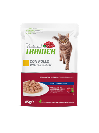 Natural Trainer Cibo Umido Al Pollo Per Gatti Adulti Busta 85g