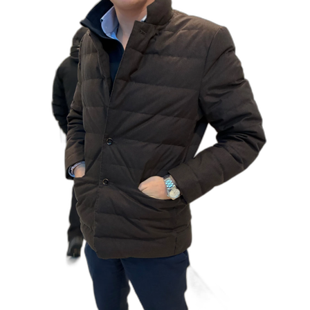 Mörkbrun quiltad kavajjacka
