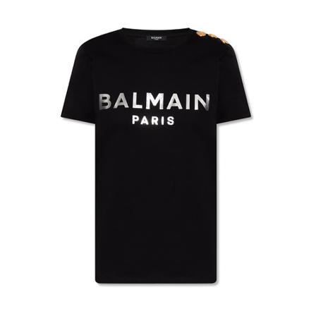 Balmain T-shirt With Logo Sort, Dame T-shirts