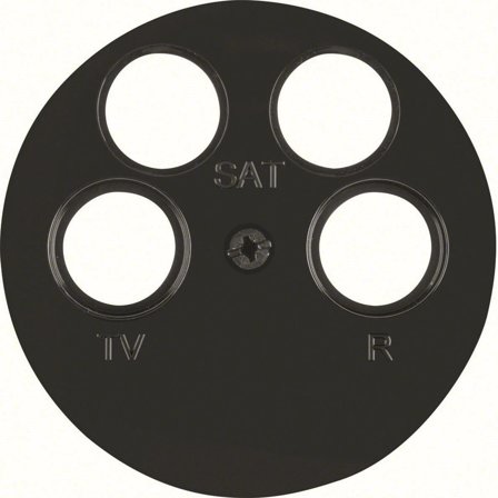 Hager 14842045 Midtbrikke R/TV/2 x SAT R.1/R.3 Svart, Strømbrytere & vegguttak