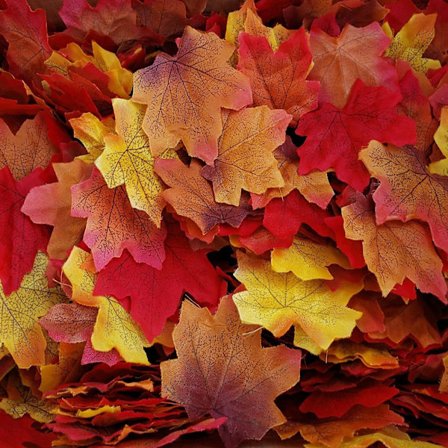 400 stk. kunstige efterårsløv i efterårsfarver, ahornblade til kunst, scrapbooking, bryllupsdekorationer, halloween