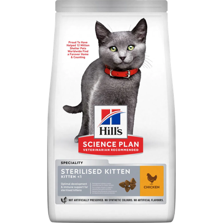 Hills Science Plan - Sterilised Kitten Chicken 3 kg - Katt - Kattefôr & kattemat - Tørrfôr for katt - ZOO.no