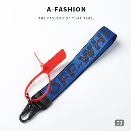 Råhvid inspireret nøglering Lanyard industriel bælte håndledsrem