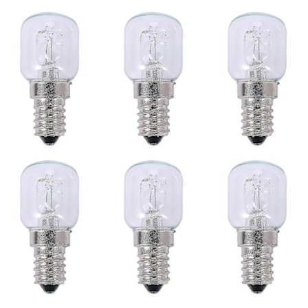 6x E14 Högtemperatur Lampa 500 Grader 25w Halogen Bubbelugnslampa