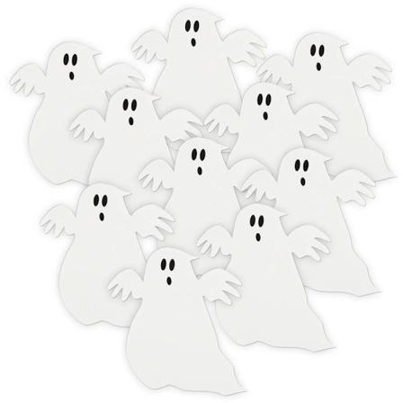 Unik festpapperspöke Halloween-dekoration (10-pack) En White/Black One Size