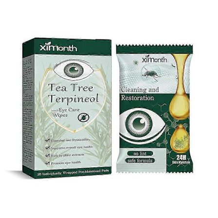 Ögonlockrengöringservetter, ögonkvalsterborttagningsservetter, tea tree-olja, återfuktande för torra ögon, rengöringsservetter, kliande ögon