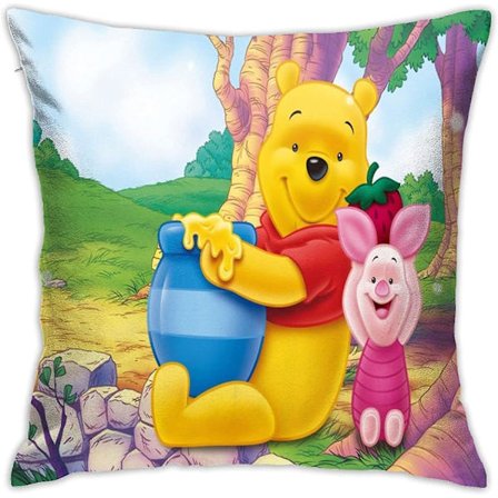 Nalle Puh tyyny Vintage Holiday Joulupukki ranskalaistyylinen säkkikangas puuvillainen cover 18"x18"