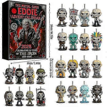 Eddie Julekalender 24 Dage Juleband Vedhæng Nedtællingskalender Musiktema Juledekoration 25-26_Billiga Gåvor