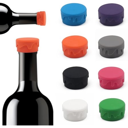8 stk Vinstoppekorker, Gjenbrukbare Silikon Vinstoppekorker, Silikon Vinflaske Stopper, Glasskorker Drikkevarer Øl Champagne Bot