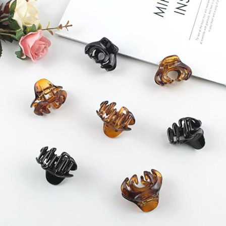 Små hårklämmor för kvinnor, flickor och barn, Mini hårklämmor för tunt/medel tjockt hår, 7,5 cm Mini Hårklämmor Matt Bläckfiskklämma Halkfri Spindel C