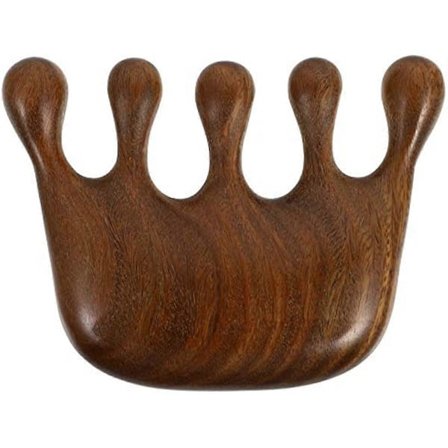 EXCEART Naturligt Trä Bredtandad Hårfäktning Sandelträ Huvud Hårbotten Terapi Massage Hårfäktning Massage Meridian Träkam Antistatisk Hårmassager Kam